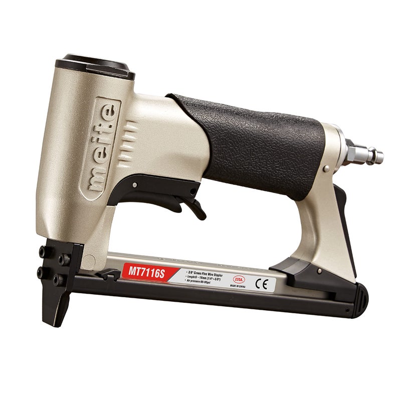 meite MT7116S Pneumatic Upholstery Stapler 22 Gauge 71 Series 3/8" Crown Industrial Fine Wire Stapler with Safety - Image 1